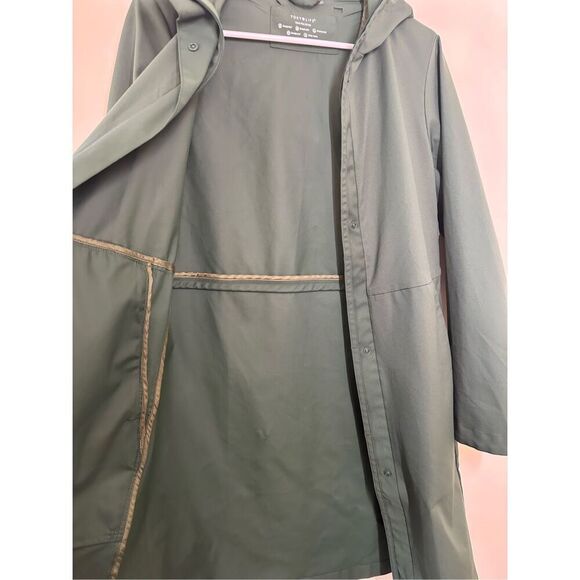 Tokyo Life Hunter Green Trench Hooded Jacket Size Large - Picture 6 of 6